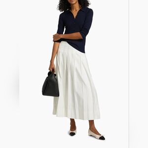 Zinnia Pleated Stretch Cotton Maxi Skirt- Size 6